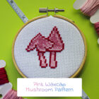 Pink Waxcap Mushroom Pattern
