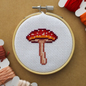 Fly Amanita Mushroom Cross Stitch Pattern